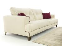 Harvey quilted back sofa upholstered in fabric with contrasting piped edge