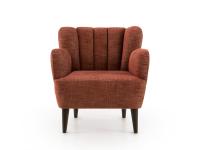 Ales Made in Italy retro armchair with vertical quilting on the backrest