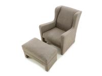 Isabel wing back armchair with matching footstool