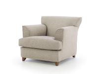Marion comfy fabric armchair with wooden feet