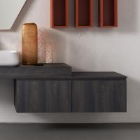 Atlantic D.62 wall-mounted bathroom cabinet in wood-effect melamine (273 Hiro)