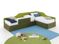 Birba beds with upholstered safety bed rail