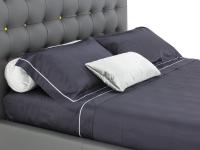 Bolster cushion in Elina velvet fabric in sivler grey colour