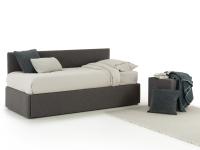 Birba armless sofa bed that can be transformed in a bed with only one sleeping surface
