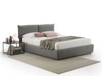 Sofy double upholstered bed covered in Imperia grey cotton-blended fabric