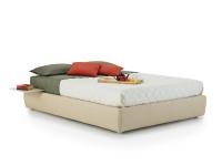 Cinnamon upholstered bed without headboard: h.29 bed-frame with storage box