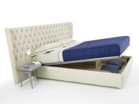 Storage bed with single lift-up mechanism