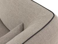 Detail of the backrest and the upholstery's sartorial finishes