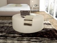Round pouf suitable for the bedroom