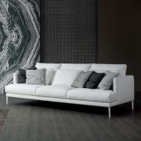Paraiso fabric linear sofa with visible feet