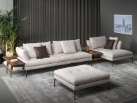 Aliante sectional sofa with coffee tables by Bonaldo, covered in Baia fabric colour SP47