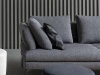 Upholstered seats, backrests and cushions with soft, rounded shapes