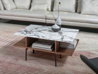Coffee table with ceramic top and metal base