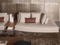 Inclined peninsula 190 cm wide and 127 cm deep, upholstered in Andy fabric colour SP69