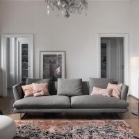 Lars linear sofa in fabric with cm h.73 backrest