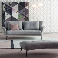 Picture showing Lovy sofa by Bonaldo in the model with high backrest and n.2 backrest cushions