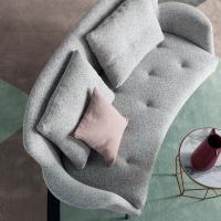Aerial view of the comfortable tufted seat cushion of Lovy sofa by Bonaldo