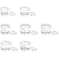 Lovy sofa by Bonaldo - Model and Measurements