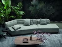 Peanut BX sectional sofa with peninsula by Bonaldo, which can be upholstered in fabric or leather and features enormous freedom of composition