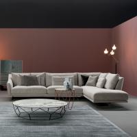 Skid sofa by Bonaldo covered in fabric and available in a wide range of colours and shades at your choice