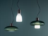 Blown glass ceiling light Acquerelli by Bonaldo in the single version small, large and double