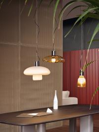 Acquerelli blown glass pendant lamp - double, single small and single large model