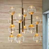Sofì pendant lamp by Bonaldo with 13 hand-blown glass globes and staggered structure