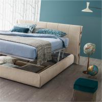 Cuff upholstered bed with big headboard, also and double-lift up storage box