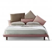 Bed with multicoloured cushion headboard - Picabia by Bonaldo