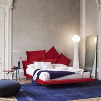Picabia bed by Bonaldo with headboard made up of cushions
