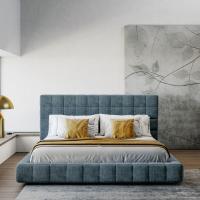 Squaring by Bonaldo square patterned design bed with high headboard