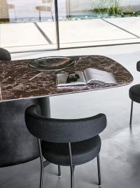 Mellow table by Bonaldo with Emperador marble stone top