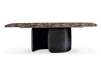 Gunmetal base and emperador marble top for the Mellow table by Bonaldo