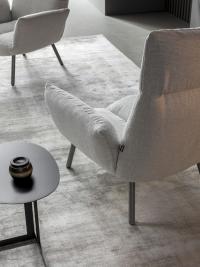 Close up of the upholstered Pil armchair by Bonaldo
