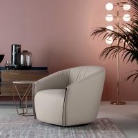 Bobo swivel leather armchair by Bonaldo