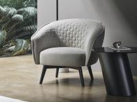 Bruno by Bonaldo - Nubuck leather armchair with metal legs, available in leather or fabric and with three types of base