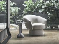 Bruno armchair with upholstered base matching the seat
