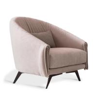 Saddle tub chair with tall painted metal legs by Bonaldo