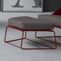 Alfie ottoman with metal structure and fabric cover
