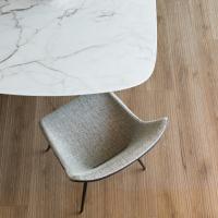 Top view of the upholstered chair Artika by Bonaldo, detail of the double colour finish