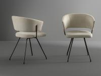 Bahia living room upholstered chair by Bonaldo, with wrap around seat and metal structure