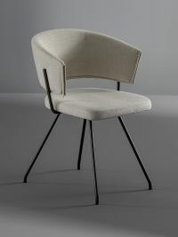 Bahia living room upholstered chair by Bonaldo, covered in fabric, faux-leather and leather