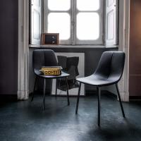 Upholstered chair with chromed legs By by Bonaldo