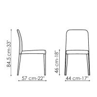 Upholstered chair without arms Deli by Bonaldo - measurements