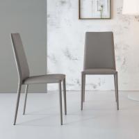 Leather dining chair Eral by Bonaldo, available in leather, faux-leather or belting-leather