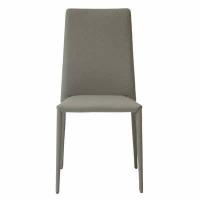 Front view of leather dining chair Eral by Bonaldo