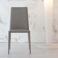 Front view of leather dining chair Eral by Bonaldo