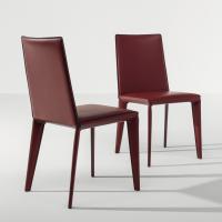 Elegant chairs entirely upholstered in leather Filly by Bonaldo