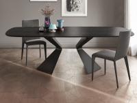 Sedia elegante e moderna Filly coordinate con il tavolo Prora