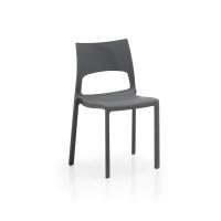 Colourful kitchen plastic chair Idole by Bonaldo in charcoal grey 